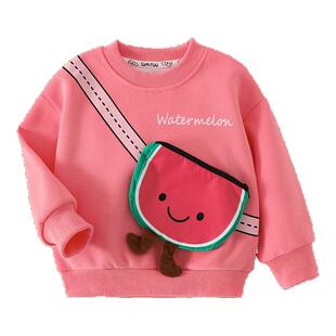 男女儿童2025秋冬加绒加厚童装立体包包口袋水果宝宝卫衣外套