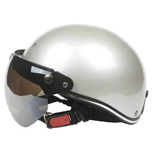 台湾EVO银色电动摩托车头盔安全帽男女3c认证防晒紫外线四夏季