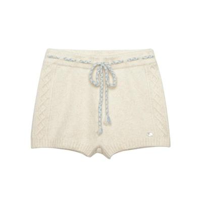 LLANO法式复古绞花短裤女秋冬