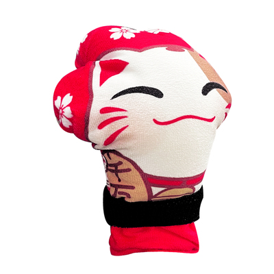 冬季毛绒汽车档把套创意猫爪发声