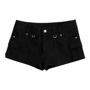 FDR官方店 美式复古黑色牛仔短裤女夏季辣妹百搭休闲显瘦超短热裤