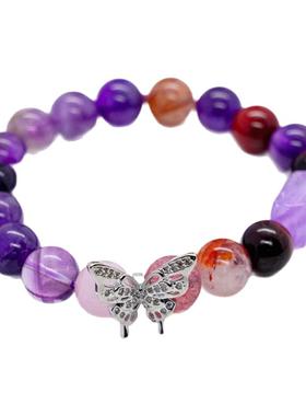九紫离火天然紫水晶旺财运手串手链女2025年新款蝴蝶绝美高级感