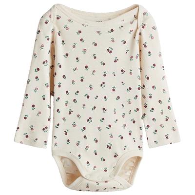 HM童装女婴连身衣春季长袖内着印花信封领哈衣1259195