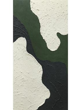 忒派现代简约墨绿色玄关抽象画