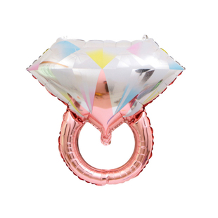 钻石钻戒戒指气球蓝色love爱心婚庆婚房装饰铝膜气球场景布置装饰
