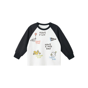 [软糯棉]博睿恩儿童长袖T恤春夏款时尚男女宝宝潮酷百搭上衣短袖