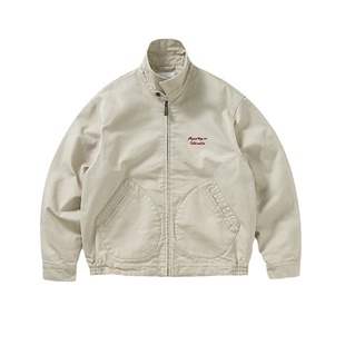 714street美式复古工装外套男女2024秋冬新款破坏水洗底特律夹克