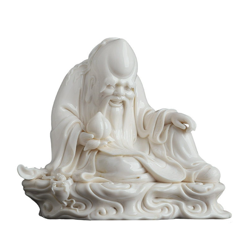 戴玉堂陶瓷苏清河《坐云寿星》家用摆件生日寿辰送礼收藏家居饰品