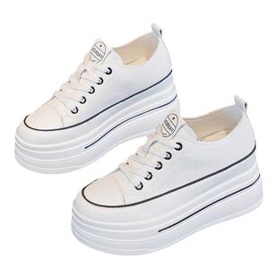 2026年新款8CM内增高真皮小白鞋女春夏百搭厚底低帮松糕女鞋透气