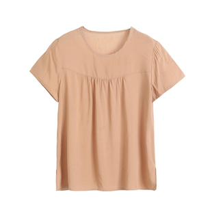 t恤女士短袖棉绸上衣新款夏季薄款宽松大码居家中老年睡衣人造棉