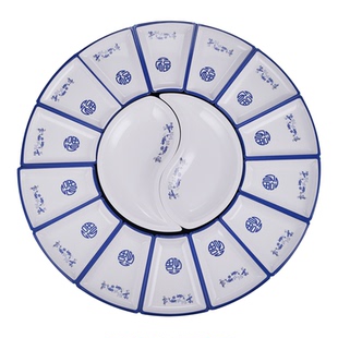 海南酒席拼盘家用年夜饭团圆套装组合盘子商用一整套加厚菜盘密胺