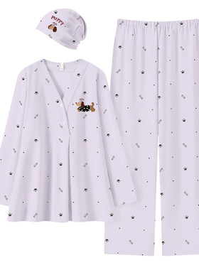 带胸垫月子服纯棉7-12月份产妇