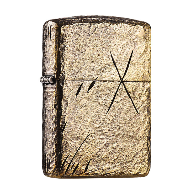 ZIPPO168盔甲纯爷们刀痕