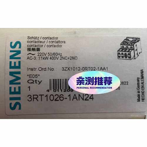 低压接触器3RT1026-1AN24   正品库存货，全新包