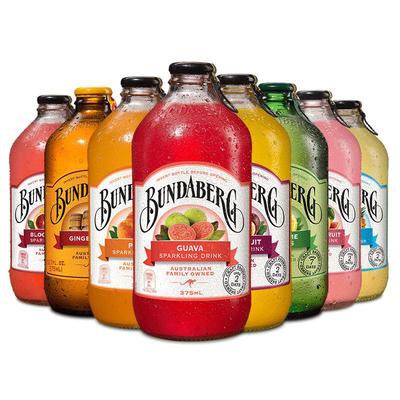 澳洲进口宾得宝Bundaberg柠檬干姜汁汽水果汁气泡水饮料12瓶整箱