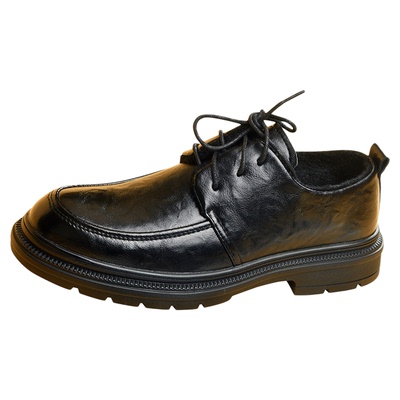 商务休闲男鞋秋冬款2025新款鞋子男工作鞋年轻人皮鞋男款冬季加绒