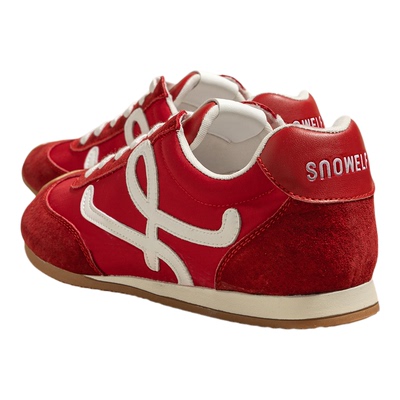 snowelf红色内增高阿甘鞋女款