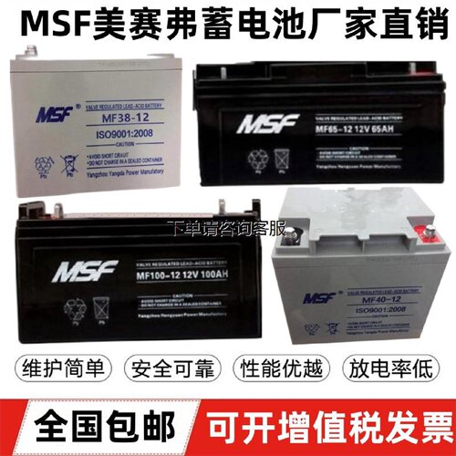 MSF美赛弗蓄电池MF12V24AH38AH40AH65AH100AHUPS消防应急直流屏