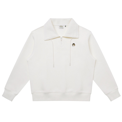 【秋季甄选】Hazzys哈吉斯半拉链卫衣女时尚潮流宽松通勤翻领上衣