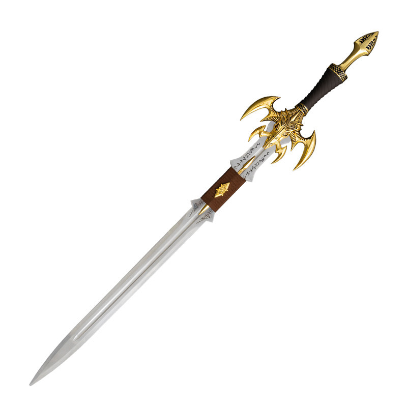 魔兽黑暗精灵神剑 1:1复刻版全金属武器装备模型COS道具未开刃