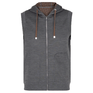 callisto卡利斯特男装新款男士秋季连帽马甲卫衣商务潮FRVST122C