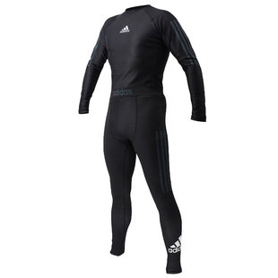 adidas阿迪达斯巴西柔术防磨服长袖套装拳击运动紧身速干衣防磨裤