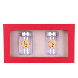 红色高档开窗透明西洋参石斛 鲍鱼 海参黄精元贝滋补礼品盒包装盒