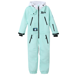 XXXsnow儿童滑雪服单板套装男童加绒连体雪服女童防水滑雪衣裤