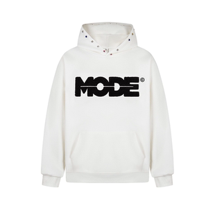 RASP美式贴片植绒印花帽子彩钻连帽卫衣秋宽松百搭重磅帽衫外套潮