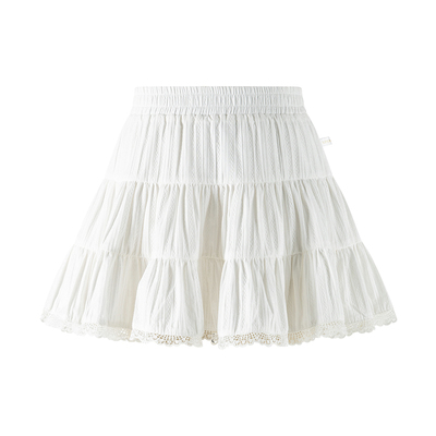 Little Naive儿童半身裙春夏新款提花纯棉裙子女童甜美芭蕾风短裙