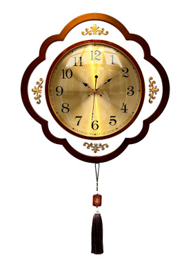 清晰读时】大数字新中式实木挂钟