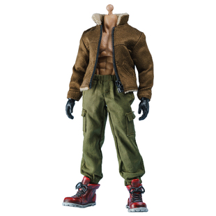 1/12FRS6寸可动人偶无界方大头蚂蚁岚素体真口袋拉链麂皮毛领夹克