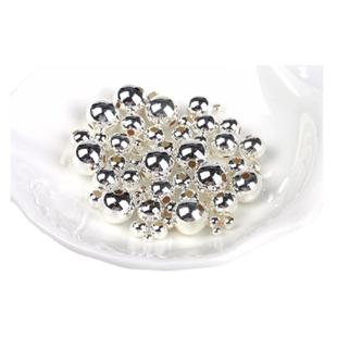 S925纯银珠子散珠光珠DIY手工银饰手链项链配件转运珠金珠路路通