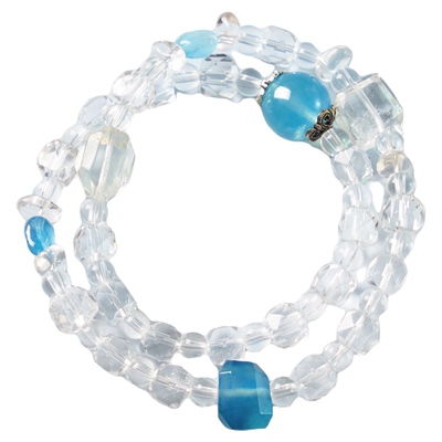 白水晶手串转运珠手链新中式