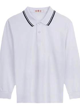 中小学生校服polo衫纯棉翻领长袖