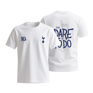 【官方正版】托特纳姆热刺俱乐部 | 白色紫色蓝色口号T恤夏季圆领