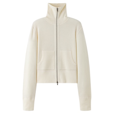 JCLP金纯良品2025秋冬新款美丽诺羊毛针织开衫拉链外套女时髦保暖