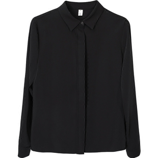 黑色雪纺衬衫女长袖高级感轻奢2025春秋新款气质面试职业装白衬衣