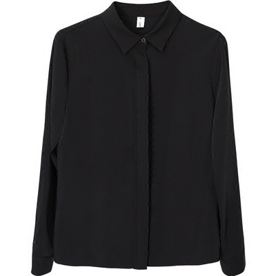 黑色衬衫女长袖雪纺柔顺透气