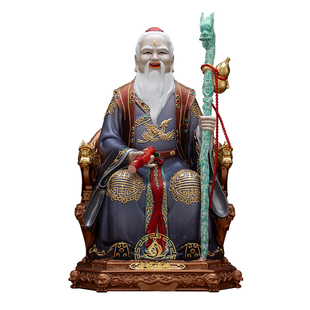 黄铜月老星君神像冰金彩摆件供奉家用月老佛像牵红绳老人姻缘书房