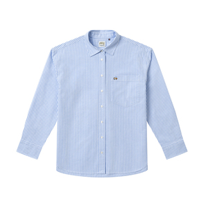 Hazzys哈吉斯长袖衬衫女春季条纹牛津纺衬衣时尚休闲宽松上衣外套