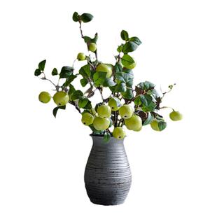 仿真苹果树枝绿植摆件客厅假花水果干花花束果实干枝仿生植物盆景