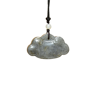 紫润轩新疆和田玉籽料玉锁吊坠青花如意锁长命锁宝宝锁亚光男女款