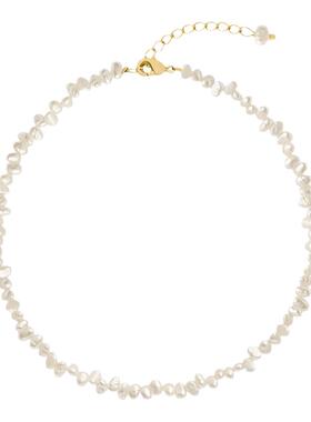 天然巴洛克珍珠项链女法式锁骨链