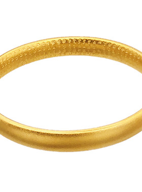 沙金手镯古法女素圈心经铜镀金