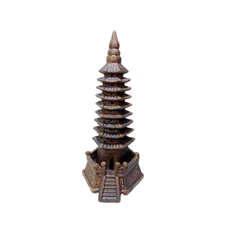 高20厘米文昌塔九层陶瓷摆件假山盆景鱼缸办公书桌造景装饰工艺品