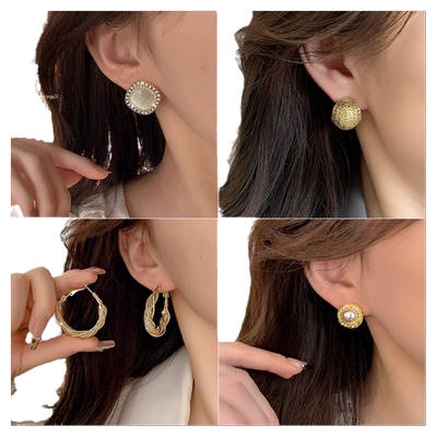 秋冬耳钉简醉复古港风女高级感