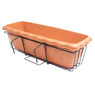 长方形铁艺花架子阳台种菜盆花盆架子栏杆花架新款花架方勾置物架