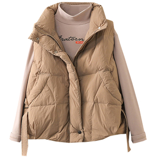 冬季特大码230斤羽绒马甲宽松显瘦时尚设计感加厚保暖背心外套潮