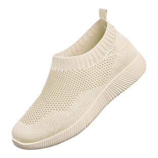 老北京布鞋女2026新款防滑网面透气网眼轻便一脚蹬休闲运动妈妈鞋